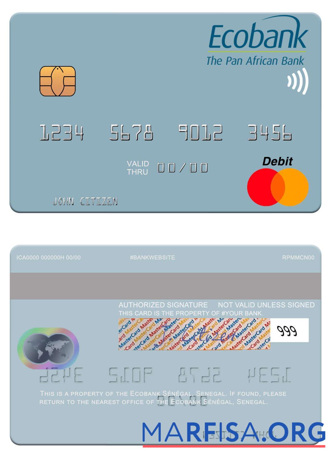 Downloadable Senegal Ecobank Sénégal mastercard sample